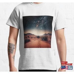 Starry Night In The Desert Nature Photography Art Classic Tshirt Unisex